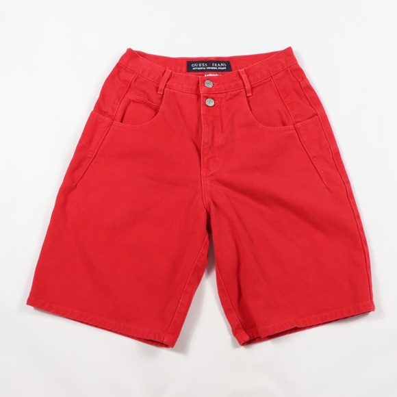 Guess Shorts Vintage Guess Spell Out Stone Wash Denim Shorts 29